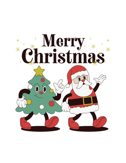 Santa and Tree Christmas- DTF Transfers