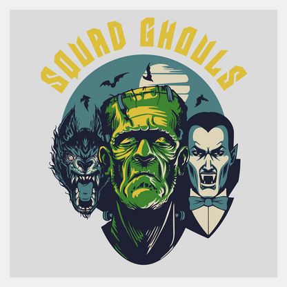 direct to film transfer squad ghouls design